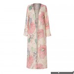 Women's Summer Blouse Loose Kimono Floral Print Open Front Cardigan Chiffon Beachwear Dress C B07MW5LQV8
